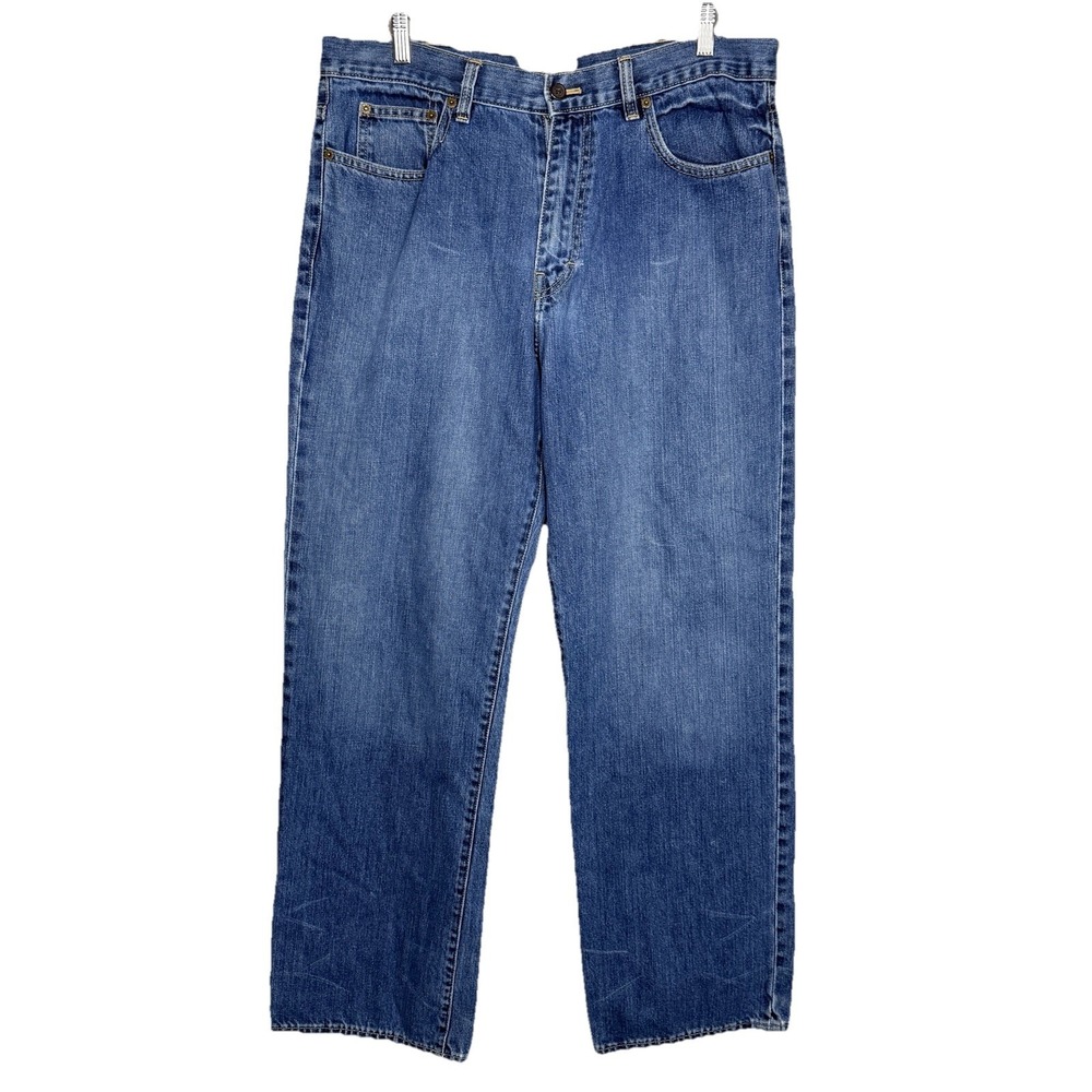 J Crew Mens Relaxed Fit Straight Leg Jeans 35x32 Cotton Denim Casual Pants Y2k